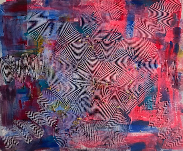 Dipinto "Danza cosmica e intreccio animico" Erika Bellina