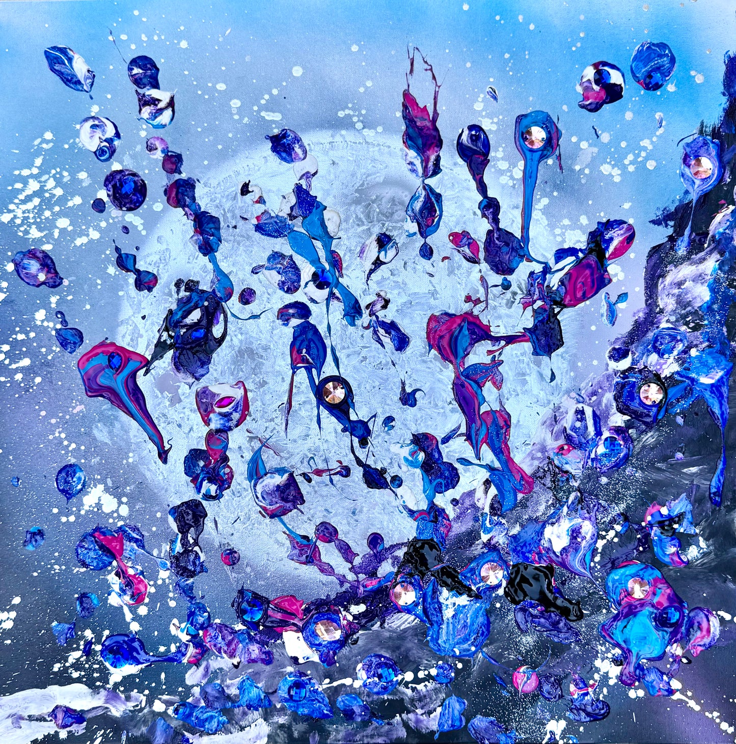 Dipinto Luna - Opera astratta su tela, arte spirituale contempora