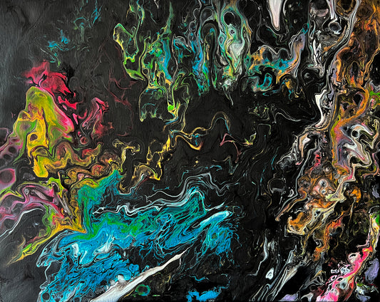 Dipinto "when the colors spread all over the night" Stefania Corini