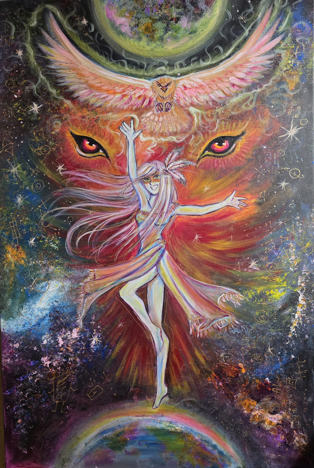 Dipinto "Danza tra due mondi" Elisabetta Palmieri