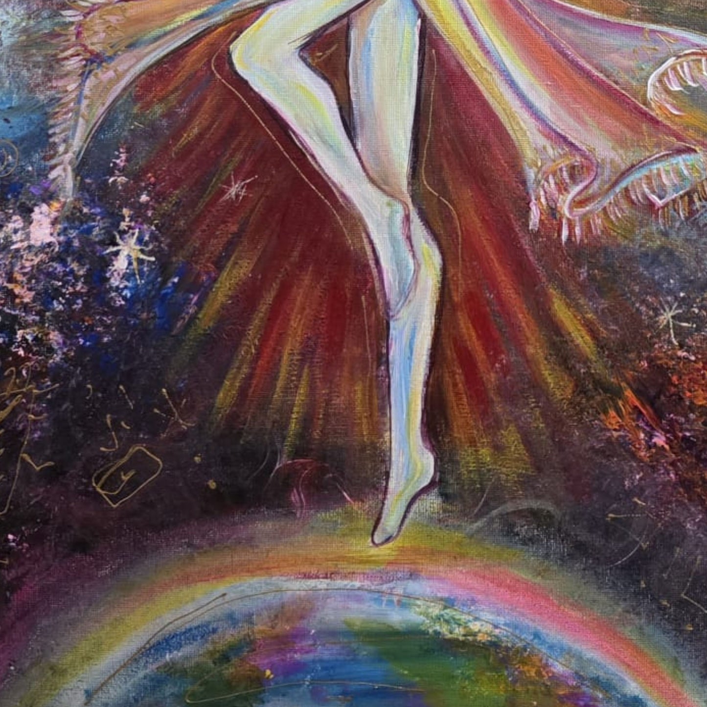 Dipinto "Danza tra due mondi" Elisabetta Palmieri