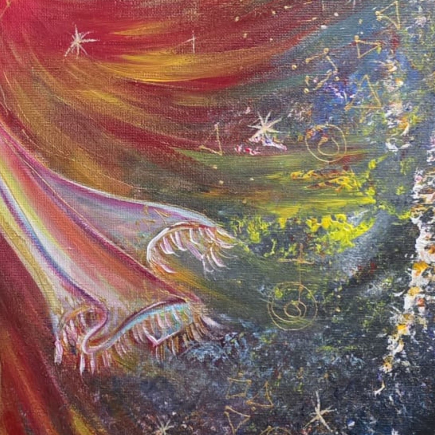 Dipinto "Danza tra due mondi" Elisabetta Palmieri