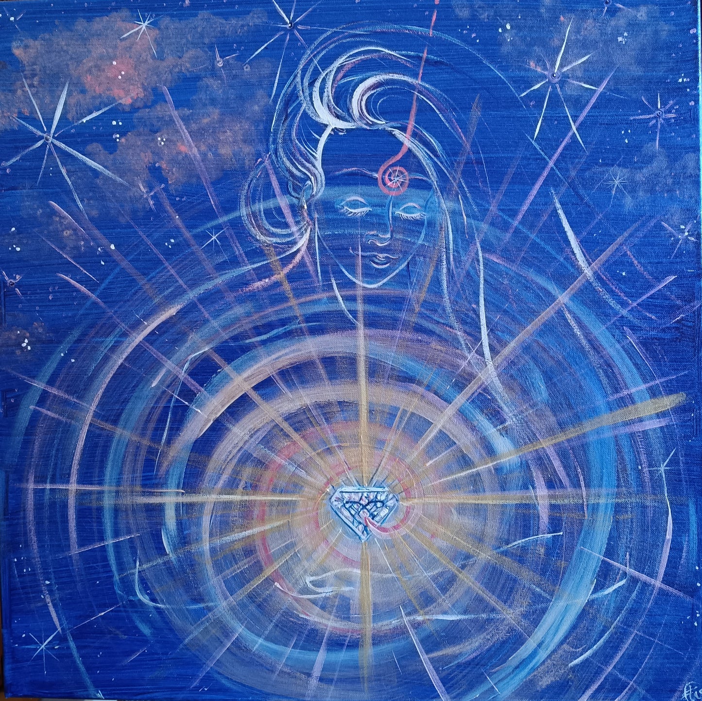Dipinto "La madre, cuore cosmico" Elisa Scolletta