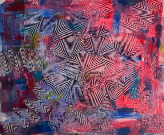 Dipinto "Danza cosmica e intreccio animico" Erika Bellina