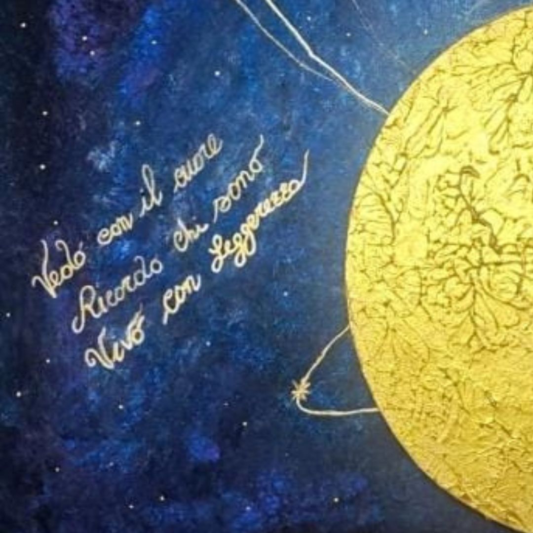 Dipinto "il bambino delle stelle" Lucia Cirullo