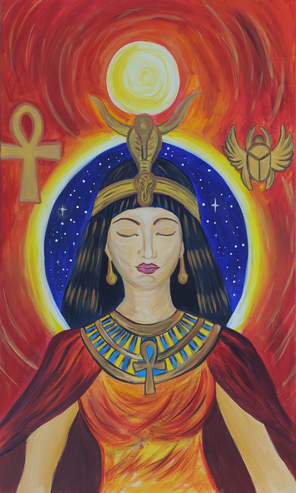 Dipinto "Cleopatra, Custode dell'alchimia cosmica" Selene Pezzali