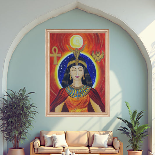 Dipinto "Cleopatra, Custode dell'alchimia cosmica" Selene Pezzali