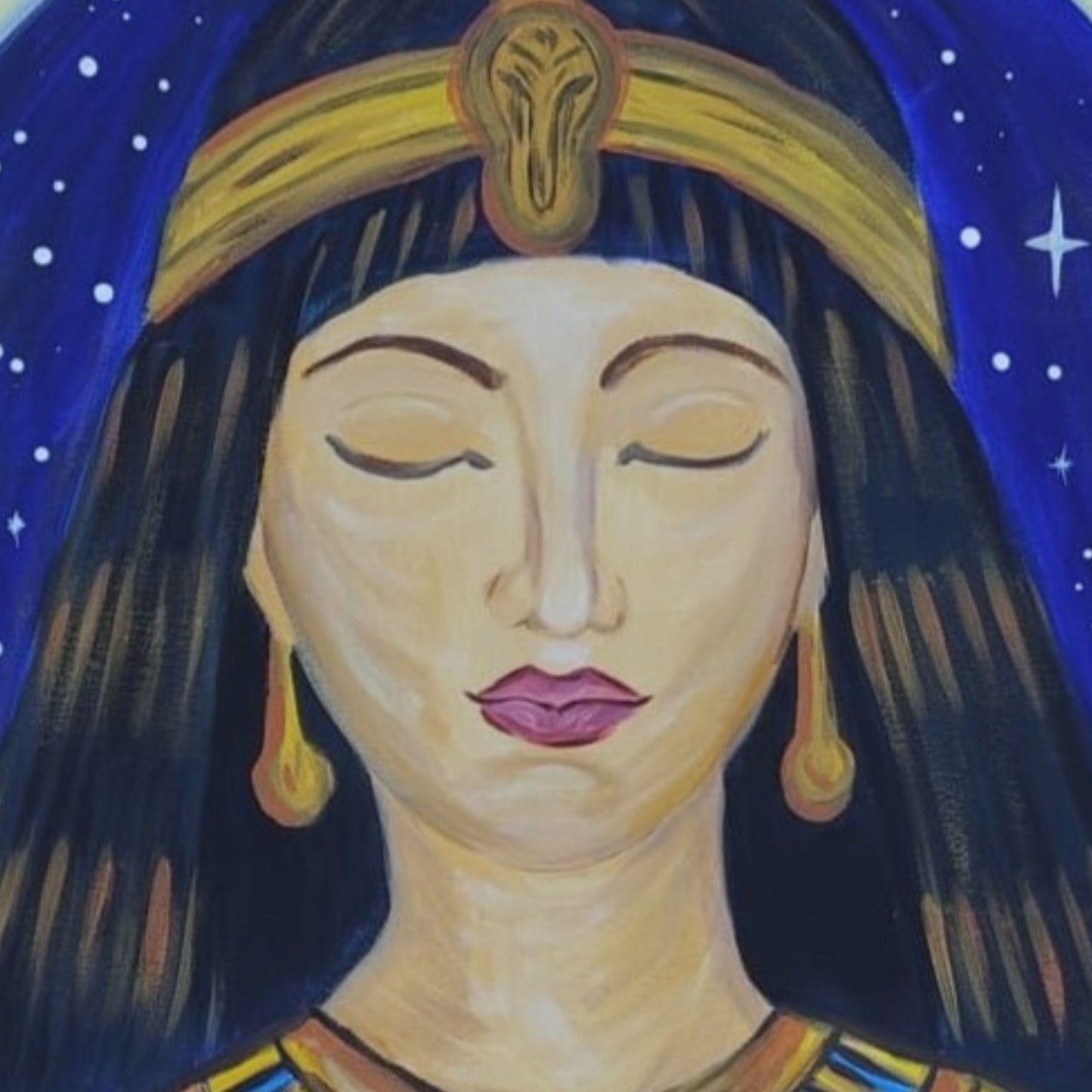 Dipinto "Cleopatra, Custode dell'alchimia cosmica" Selene Pezzali