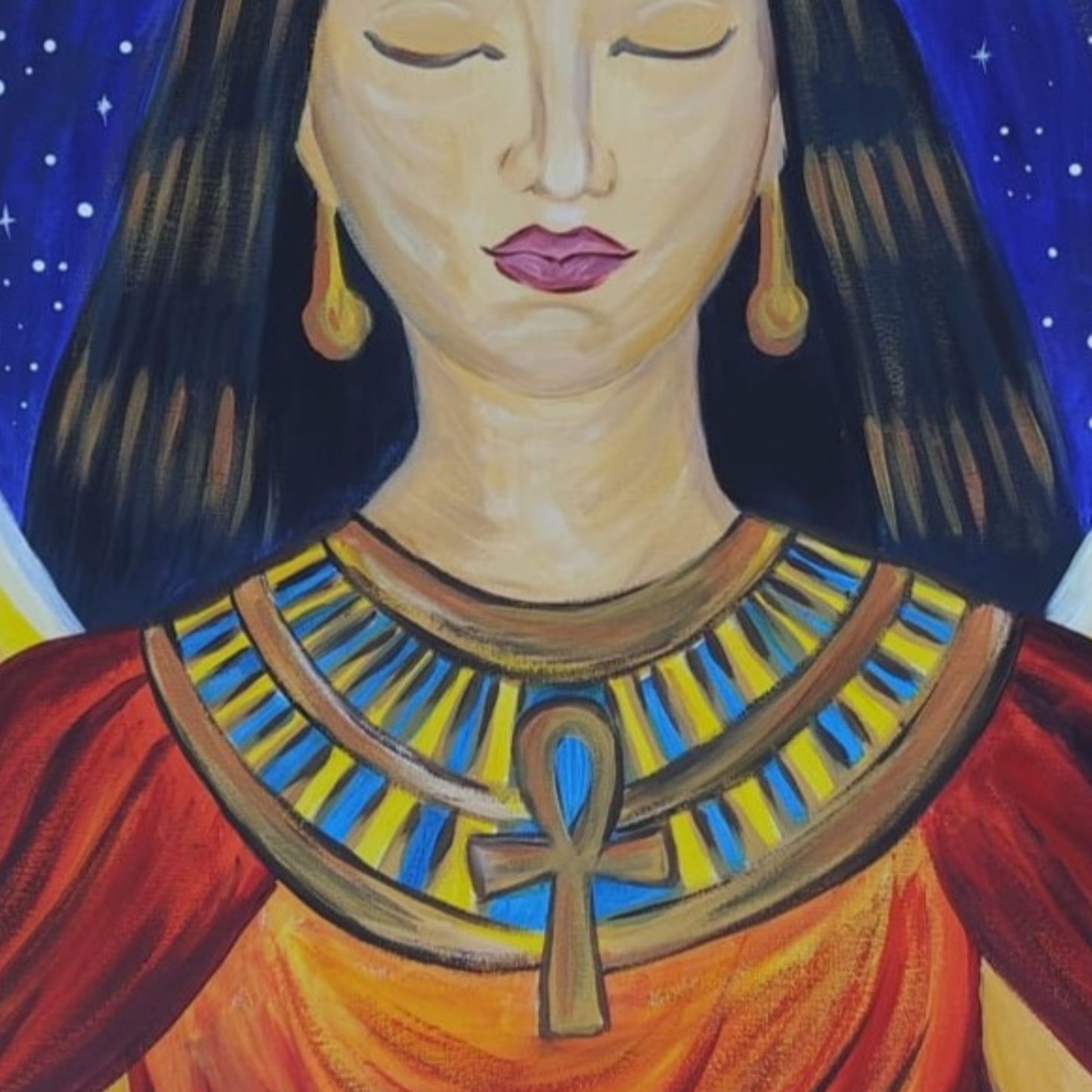 Dipinto "Cleopatra, Custode dell'alchimia cosmica" Selene Pezzali